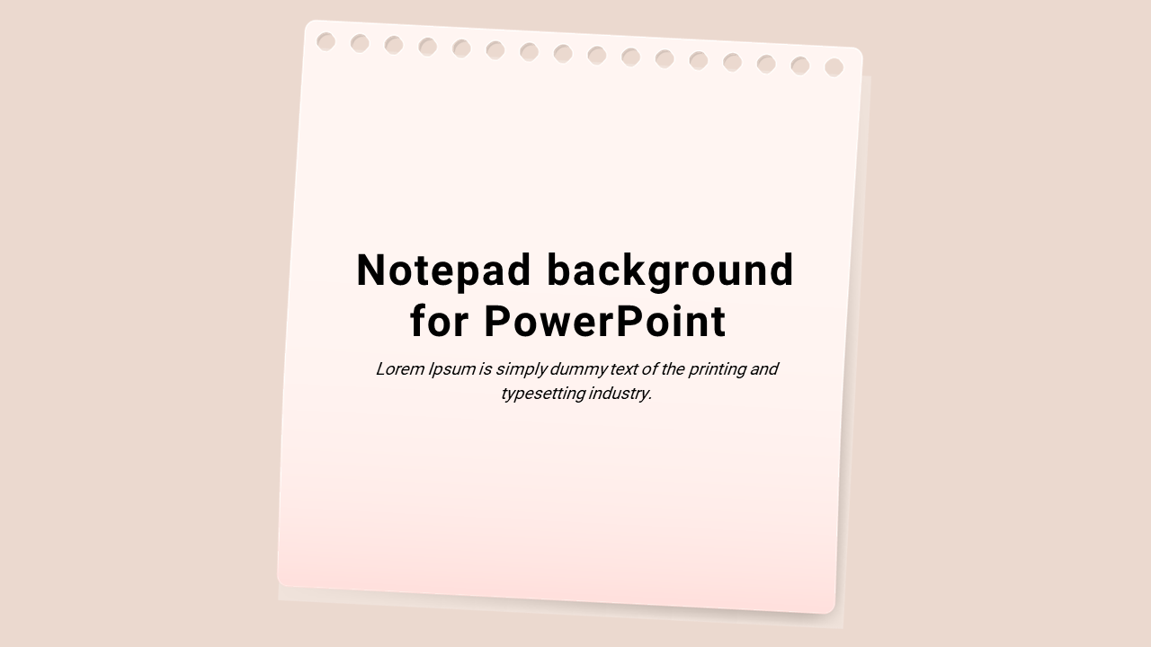 Simple notepad background for PowerPoint